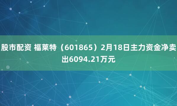 股市配资 福莱特（601865）2月18日主力资金净卖出6094.21万元