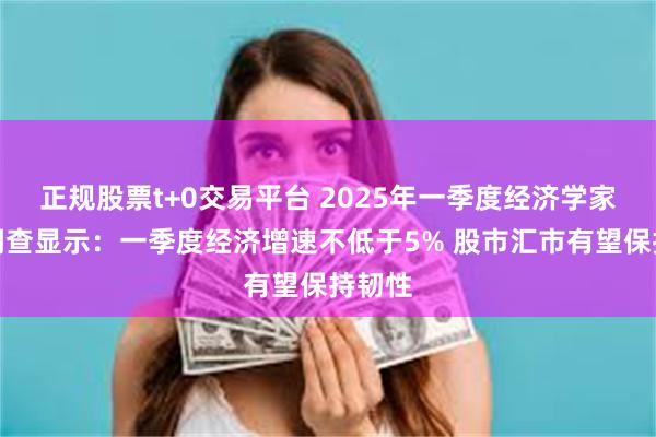 正规股票t+0交易平台 2025年一季度经济学家问卷调查显示：一季度经济增速不低于5% 股市汇市有望保持韧性