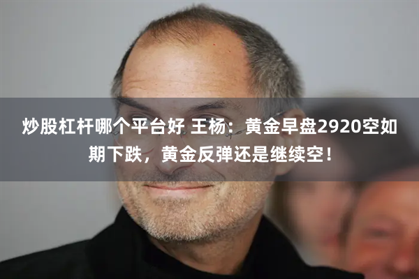 炒股杠杆哪个平台好 王杨：黄金早盘2920空如期下跌，黄金反弹还是继续空！