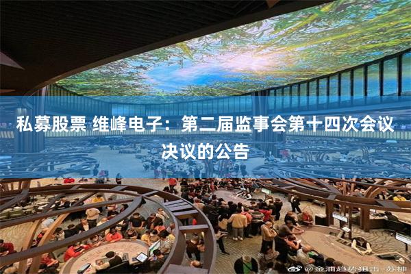 私募股票 维峰电子：第二届监事会第十四次会议决议的公告