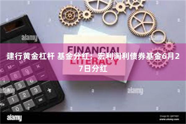 建行黄金杠杆 基金分红：宏利淘利债券基金6月27日分红
